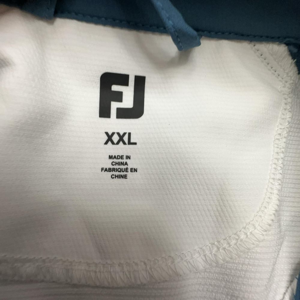 FootJoy Jacket Mens 2XL White Blue 1/2 Zip Golf Windbreaker Lightweight Pullover - Picture 5 of 11